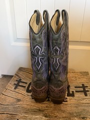 Corral Black-Purple Wing Cross Western Boots Women’s Size 9.5 – Worn Once