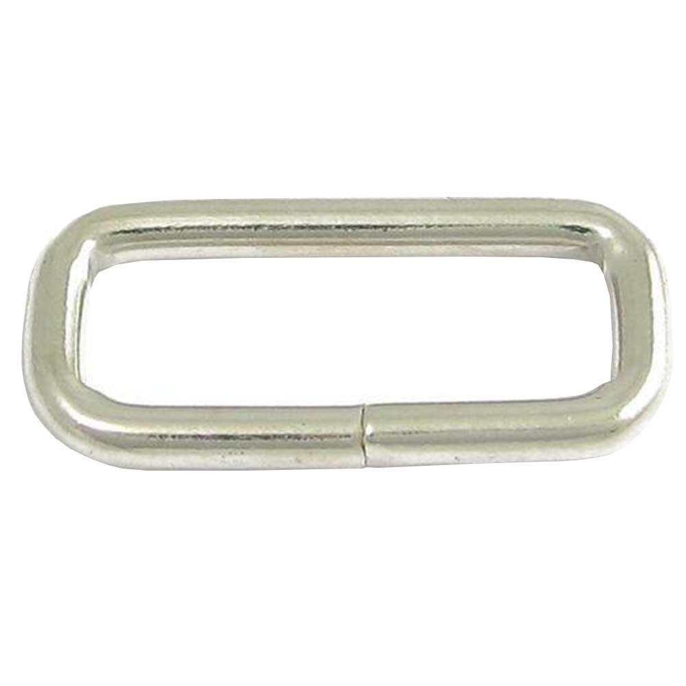 Pack Of 50 1/2 X 5/8 Inch Nickle Plated Wire Rectangle Strap Loop .