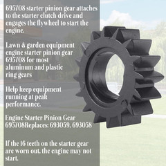695708 Starter Pinion Gear Replacement (10 Pack) Fit for Briggs & Stratton Lawn