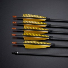 32» Archery Carbon Arrows SP400 with 4″ Turkey Feathers OD7.5mm Hunting Arrows