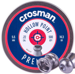 CROSMAN Premier 500 Count HOLLOW POINT 5.5mm .22 Caliber Airgun Pellets