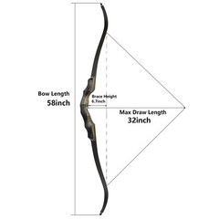 62″ Archery Recurve Bow 20-55lbs Takedown 16» Technology Wood Target Hunting RH
