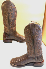 Horse Power by Anderson Bean Mens 8.5 D Crocodile Print Cowboy Boots HP1070