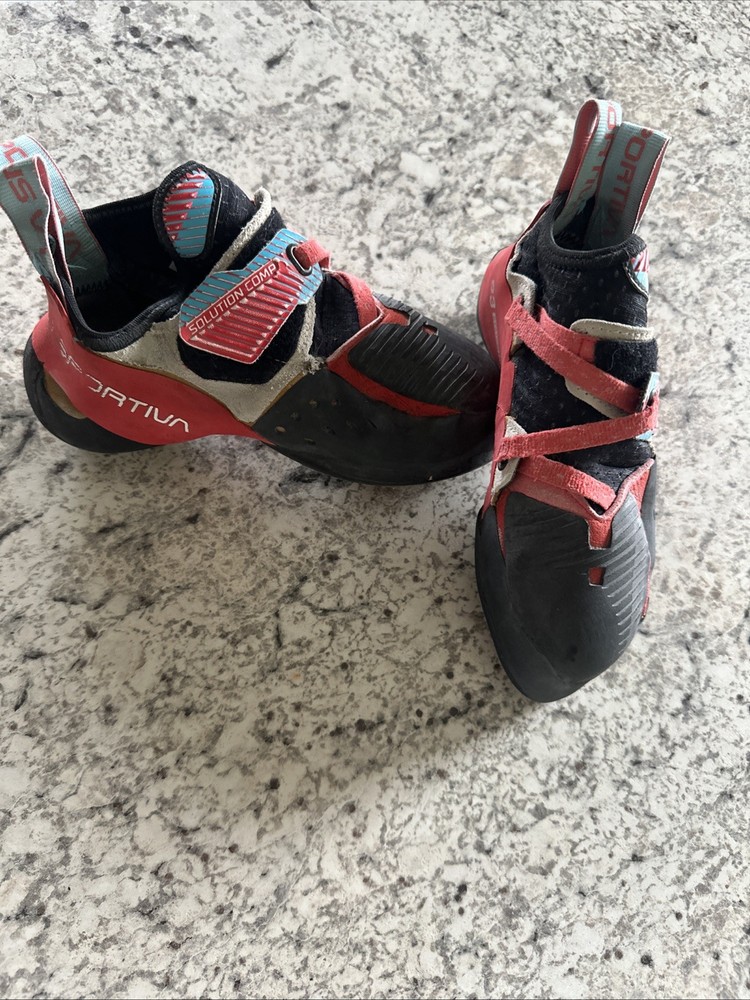 La Sportiva W Solution Comp Size 37.5 Climbing Shoes Made In Italy Used Vibram