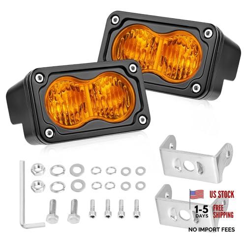 LED Pods, 3 Inch Flood CREE LED Fog Lights 40W Small Driving Flood Beam Amber