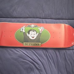 Supreme Vampire Boy Skateboard Deck Red Art Graphic, Supreme Logo Underside