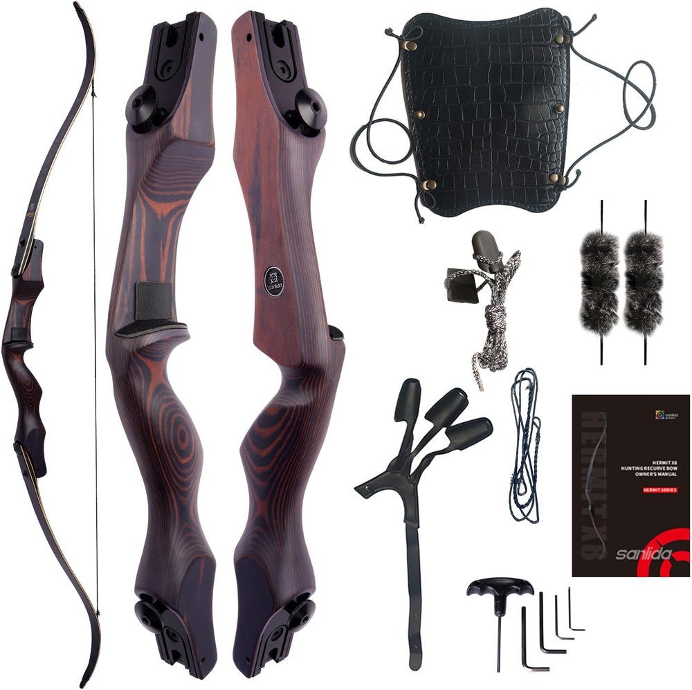 Hermit X8 ILF Takedown Recurve Bow 60-62″ for Hunting & Practice, 25-60lbs RH