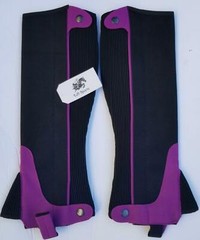 HALF CHAPS HORSE RIDING EQUESTRIAN ADULT S/M/L/XL AMARA BLACK-BROWN-PINK-PURPLE