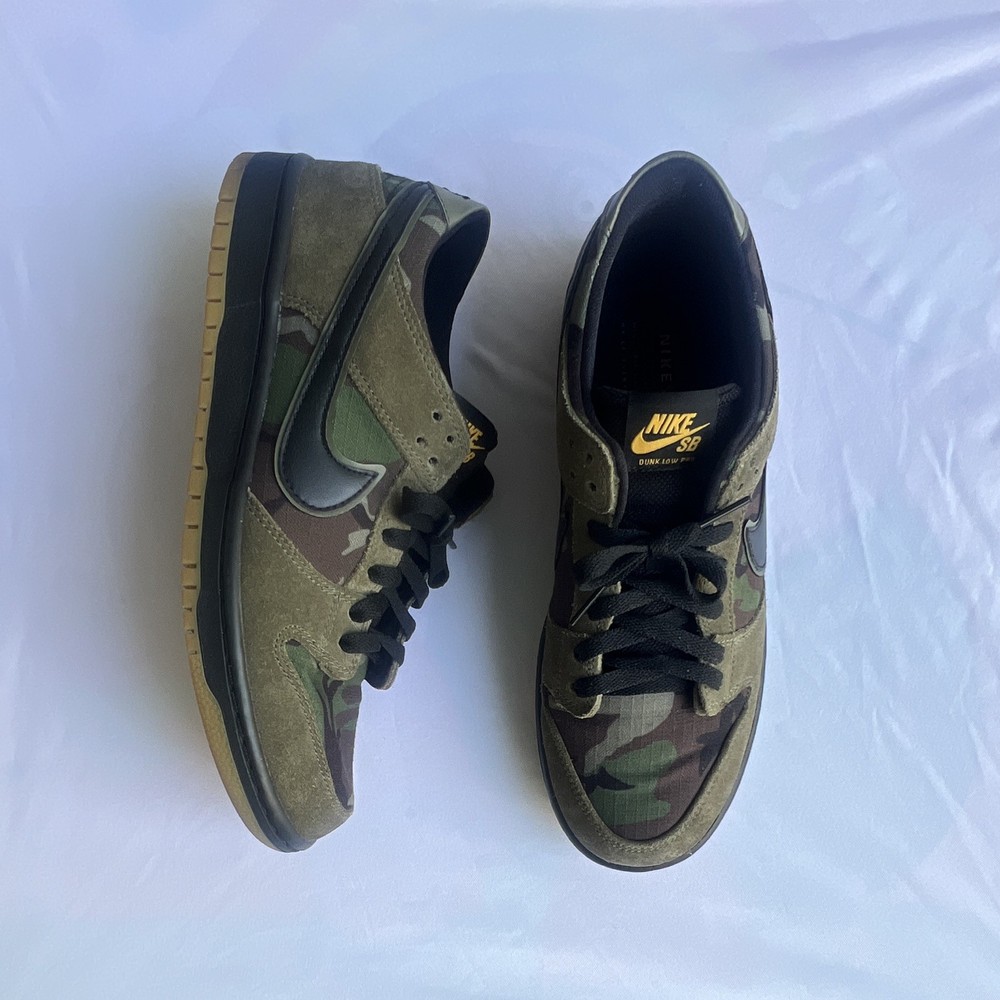 Nike SB Dunk Low Pro Camo Multi-Color Skateboarding Shoes US 10 Medium