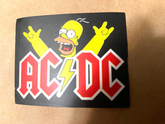 Homer Simpson-AC/DC-Parody-Mini Sticker-Die-Cut-2.25 x 1.75-Indoor Sticker-New