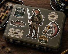 Rainbow Trout Fish Wading Guide Sticker Fly fishing Decal tackle box Kayak