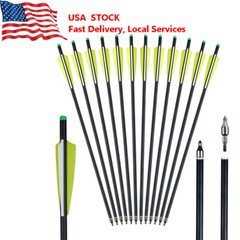 20″ Crossbow Bolts Carbon Arrows OD8.8mm Half Moon Nocks for Crossbow Hunting US