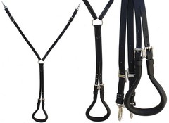 Horse Challenger Western Working Tack Black Leather Double Strap Crupper