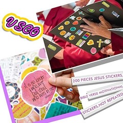 200 Inspirational Christian Faith Stickers,Jesus Bible Verse Stickers Waterpr…