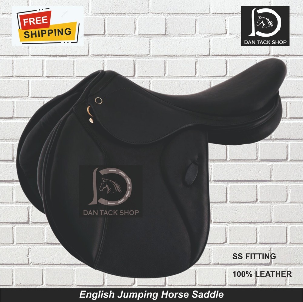 Black Color English Jumping Horse Riding Leather Saddle