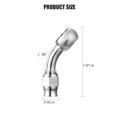 3AN Male to 10mm M10 Banjo Brake Hose Fitting Adapter, Stainless 45 Degree