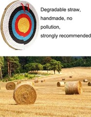Archery Target Straw Round 50cm for Shooting Practice with Colored Rope