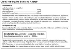 UltraCruz Equine Skin and Allergy Supplement for Horses, 25 lb Pellet (200 Days)