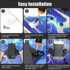 LED Skateboard Light, Remote Control Skateboard Light, Longboard Light,Shortboar