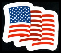 Flying American Flag Sticker 3 Inches x 2 Inches Skateboard Decals