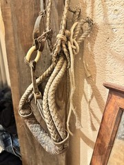 Vintage Handmade Horse Hackamore ( Bosal &Headstall) Two Rein