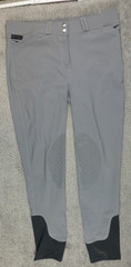 Dover Saddlery Pants Grey Breeches Full Seat Tapered Equestrian Riding Sz 32