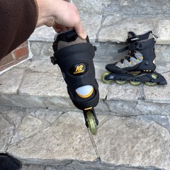 K2 Flight 76 Men’s US Size 9.5 Inline Skates Black Vintage Skate
