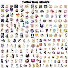 Babymiu Anime Moon Stickers 200 Pcs Vinyl Decals Party Supplies BA189