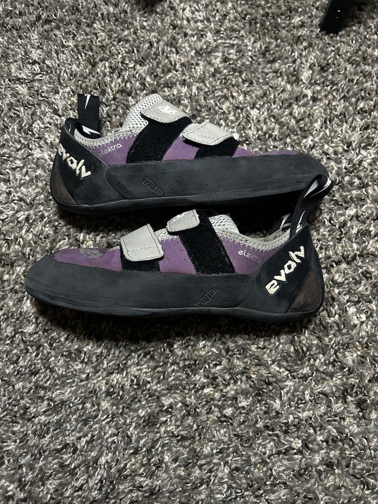 Evolv Men’s Hook-and-Loop Climbing Shoes Purple/Black US 7.5 Medium