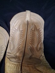 Tony Lama Snakeskin / Leather (?) Western Cowboy Boots Nice Designs