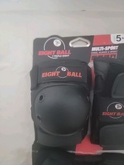 Eight Ball Kids Multi-Sport Black Wrist Knee Elbow Pads Protective Set 5+ New