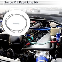 AN3 Turbo Oil Feed Line Kit 60″ Pressure Remote Turbocharger Oil Drain 60inch