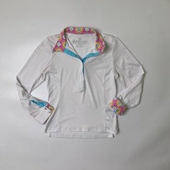 Romfh Equestrian Shirt Girls M Medium Abrion Girls Micro-cool Long Sleeve Horse