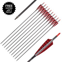 Archery Traditional Arrows 600 Spine Turkey Feather 30 Inch Carbon Shafts