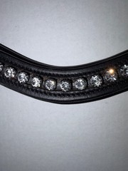 NEW KL Select Prix Curved Crystal browband, black, horse/full size (16″)