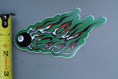 Low Card Skateboards Punk Pool Eight Ball Green Red Z83B Skateboarding STICKER