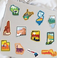 20Pcs Random American Cityscape Travel Aesthetic Waterproof USA States Stickers