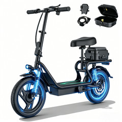 AOVOPRO Electric Scooter for Adults with Seat Range 50Miles, Foldable E-Scooter