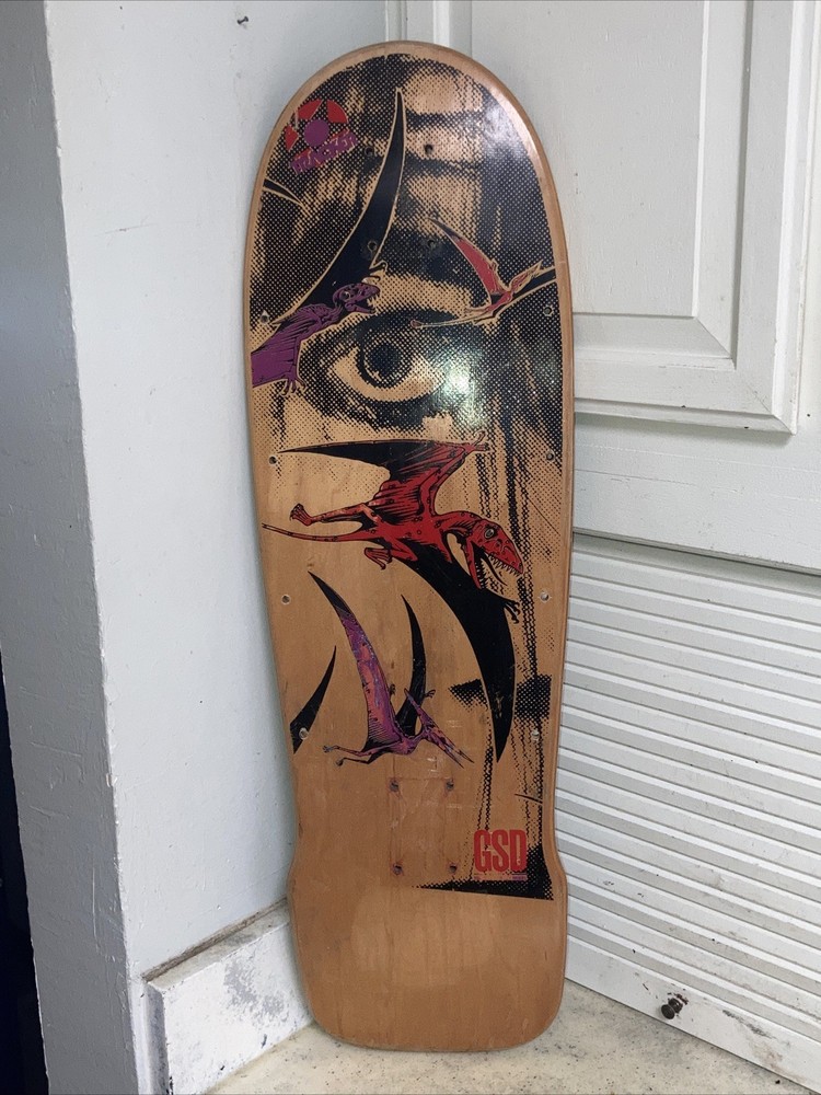 Vintage 1988 Tracker Gary Scott Davis GSD Eye See Pterodactyls Skateboard Deck