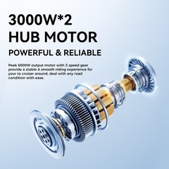 6000W Dual Motors Electric Scooter 11» Off Road Tires 50Mph 60V 28Ah E-Scooter