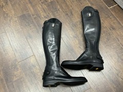 New Secchiari Italy Dressage Riding Boots Black Leather Tall Equestrian Size 41