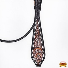 Western Headstall and Breast Collar Set HILASON Tooled Leather Horse Bridle Tack