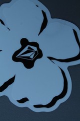 VOLCOM Stone Clear Black White Flower Crystal VC3 Surfing Skateboarding STICKER