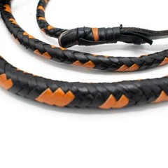 Cowhide Bull WHIP 04 TO 16 FEET Long 16 Plaits Black-Orange Indiana Jones Whip