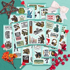 100Pcs Tactical Stickers for Men, Gun Sticker Pack – Gifts for Gun Enthusiast…