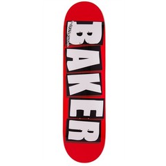 Baker Skateboard Complete Logo Red/White 8.125″ with 83A Soft Wheels