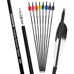 28″ 30″ 31″ Carbon Arrows SP500 Archery 5″ Feather Recurve Compound Bow Hunting