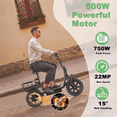 AOVOPRO ESBS Electric Scooter with Seat, Commuter Foldable, 500W, 22mph