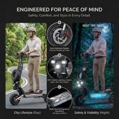 ZIPPYGO GD83 Electric Scooter 56MPH for Adult NFC Single Swing Arm Dual Drive US