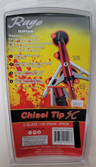 RAGE 2 Blade Chisel Tip SC 100gr 2″ Cut Slipcam Broadhead 2-Pack #R65200 , red